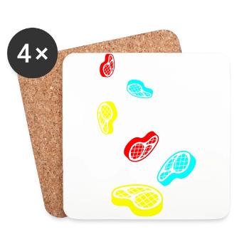 Meat steak symbol - Coasters (set of 4) - white - Front