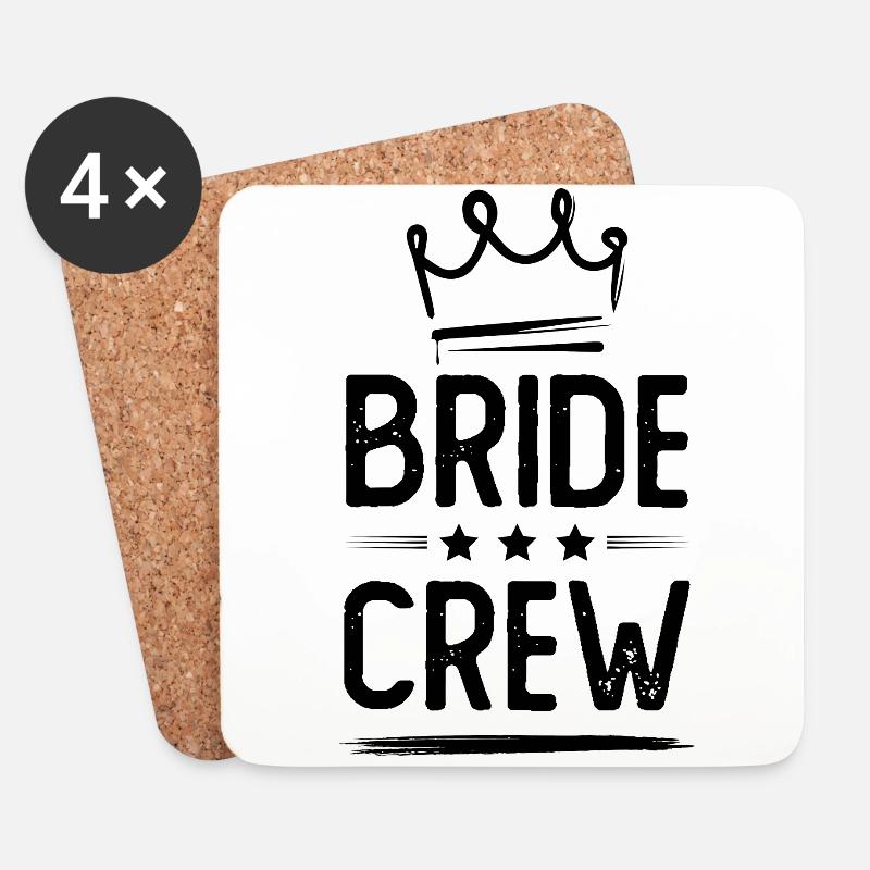 Bride Crew - Untersetzer (4er-Set) - Weiß