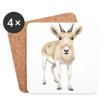 Antilope saïga - Dessous de verre (lot de 4) - blanc - Devant