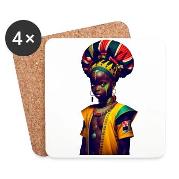 African face - Coasters (set of 4) - white - Front