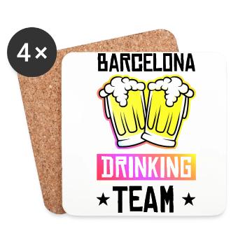 L’équipe de buveurs de Barcelone - Dessous de verre (lot de 4) - blanc - Devant
