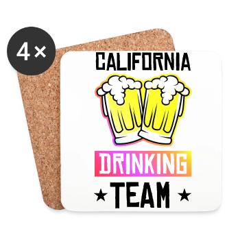 Équipe de consommation d’alcool de Californie - Dessous de verre (lot de 4) - blanc - Devant