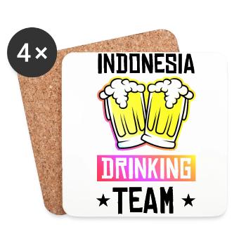 Indonesia Drinking Team - Coasters (set of 4) - white - Front