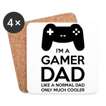 GAMER DAD - Untersetzer (4er-Set) - Weiß - Vorne