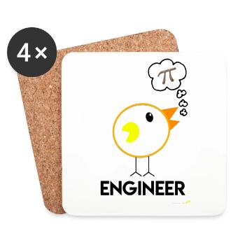 Ingenieur - Untersetzer (4er-Set) - Weiß - Vorne
