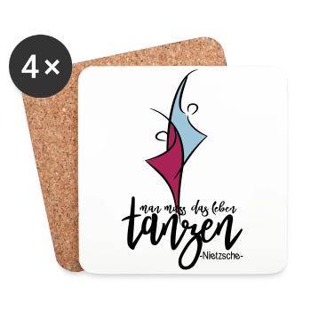 Il faut danser la vie Nietzsche joie de vivre - Dessous de verre (lot de 4) - blanc - Devant