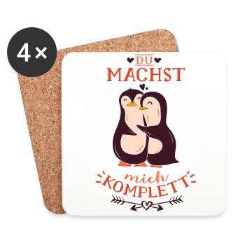 Du machst mich komplett mein Pinguin - Untersetzer (4er-Set) - Weiß - Vorne