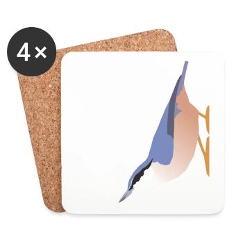 Nuthatch (sitta europaea) - Coasters (set of 4) - white - Front