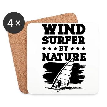 windsurfer windsurfing cooler spruch - Untersetzer (4er-Set) - Weiß - Vorne