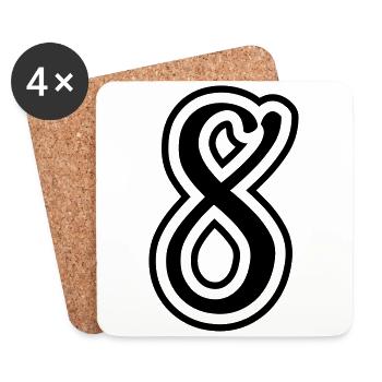 8 Number number - Coasters (set of 4) - white - Front