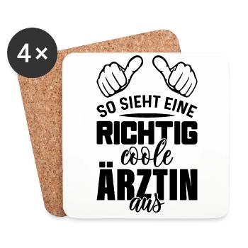 Arzt Ärzte Ärztin Spruch Arbeit Medizinstudent - Untersetzer (4er-Set) - Weiß - Vorne