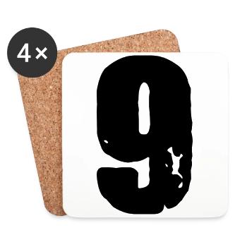 Maillot à 9 chiffres - Dessous de verre (lot de 4) - blanc - Devant