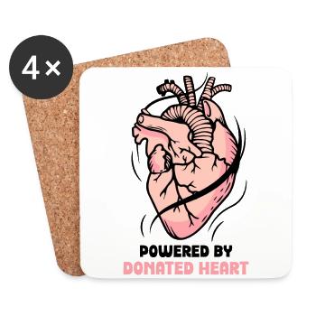 powered by donated heart - Untersetzer (4er-Set) - Weiß - Vorne