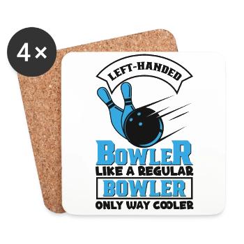 Bowling Skittles Bowler Bowling Club - Coasters (set of 4) - white - Front