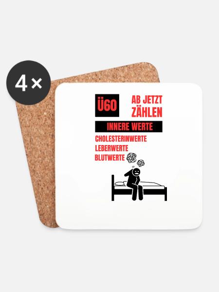 Over 60 - Values of Life - Coasters (set of 4) - white