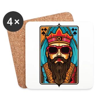 King Crown Head Cool - Coasters (set of 4) - white - Front