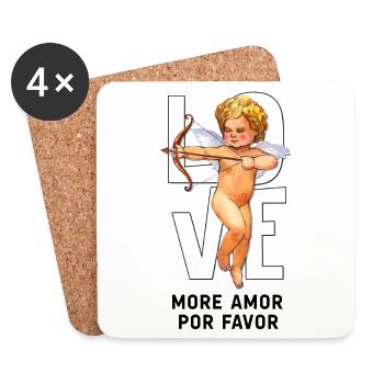 Love Angel Cupid / More Amore Por Favor - Coasters (set of 4) - white - Front