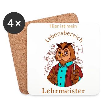 Here my area of life is teacher - Coasters (set of 4) - white - Front