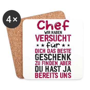 Chef wir haben Versucht das beste Geschenk - Untersetzer (4er-Set) - Weiß - Vorne