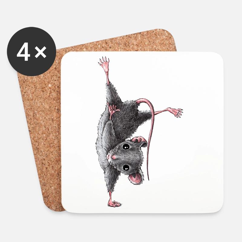 Maus - Untersetzer (4er-Set) - Weiß
