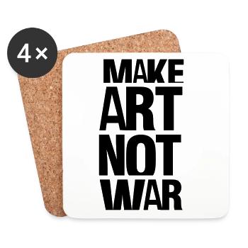 faire de l'art, pas la guerre - Dessous de verre (lot de 4) - blanc - Devant
