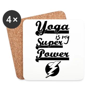 Superpower Yoga - Coasters (set of 4) - white - Front