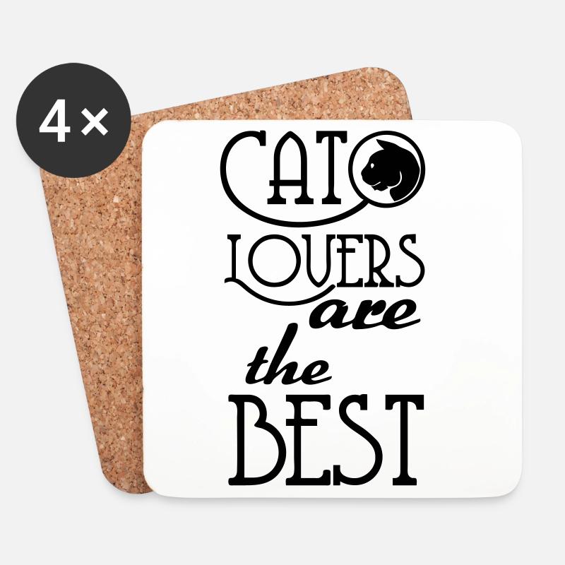 Cat Lovers are the Best Katze Haustier Geschenk - Untersetzer (4er-Set) - Weiß