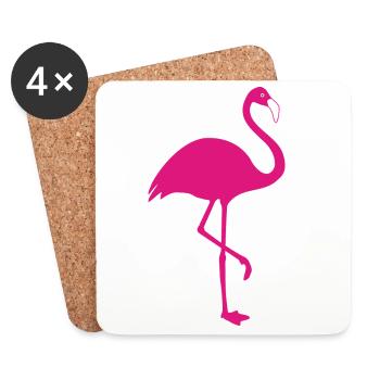 Flamingo pink summer sun beach - Coasters (set of 4) - white - Front