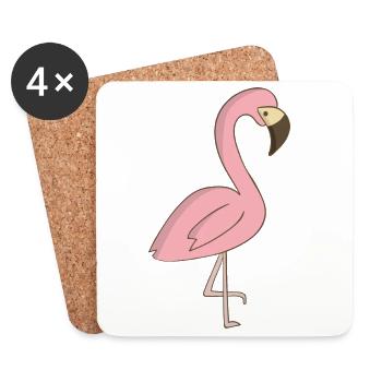 flamingo - Coasters (set of 4) - white - Front