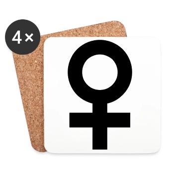 Symbol: Weiblichkeit - Frau (Farben anpassbar!) - Untersetzer (4er-Set) - Weiß - Vorne