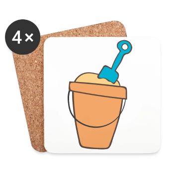 Beach bath with shovel - Coasters (set of 4) - white - Front