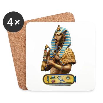 Akhenaton - Pharaon d'Egypte - Dessous de verre (lot de 4) - blanc - Devant