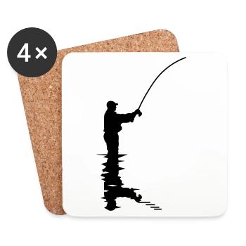 Angler - Untersetzer (4er-Set) - Weiß - Vorne
