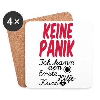 Erste Hilfe Kuss Medizin Liebe Gesundheit Geschenk - Untersetzer (4er-Set) - Weiß - Vorne