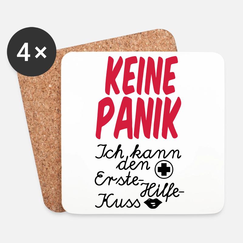 Erste Hilfe Kuss Medizin Liebe Gesundheit Geschenk - Untersetzer (4er-Set) - Weiß