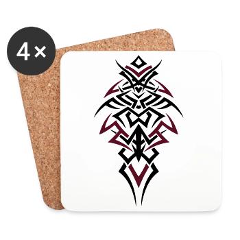 Colorful masculin tribal - Dessous de verre (lot de 4) - blanc - Devant