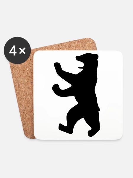Berliner Bär - Untersetzer (4er-Set) - Weiß