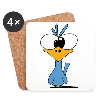 Bird V2 - Coasters (set of 4) - white - Front
