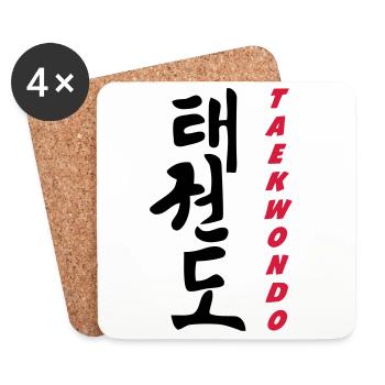 Taekwondo - Dessous de verre (lot de 4) - blanc - Devant
