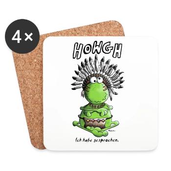 Indianer Frosch - Untersetzer (4er-Set) - Weiß - Vorne