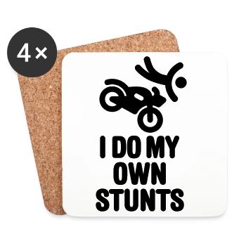 I do my own stunts Motorrad Kreuzer unfall biker - Untersetzer (4er-Set) - Weiß - Vorne