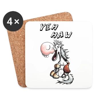 Yeh Haw Pferdchen - Untersetzer (4er-Set) - Weiß - Vorne