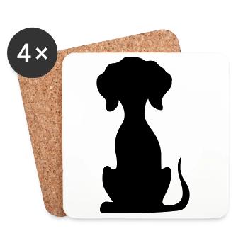 dog - Coasters (set of 4) - white - Front