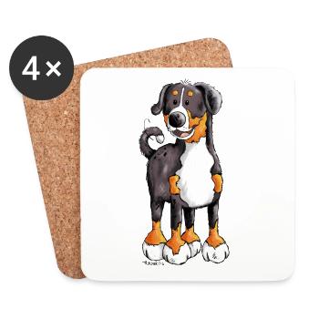 Appenzeller Sennenhund - Dessous de verre (lot de 4) - blanc - Devant