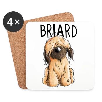 Süßer Fauve Briard - Comic - Geschenk - Hund - Untersetzer (4er-Set) - Weiß - Vorne