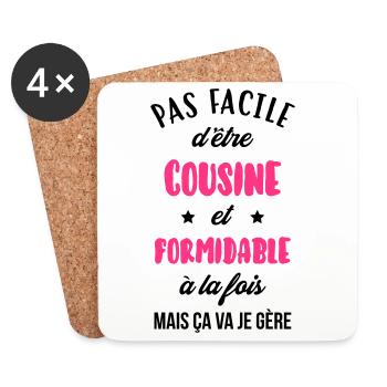 Cousin - Cousine - Famille - Naissance - Bébé - Coasters (set of 4) - white - Front