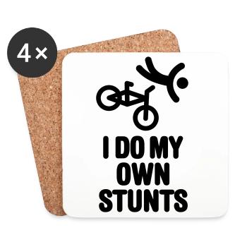 I do my own stunts BMX moto cross vélo cyclisme - Dessous de verre (lot de 4) - blanc - Devant