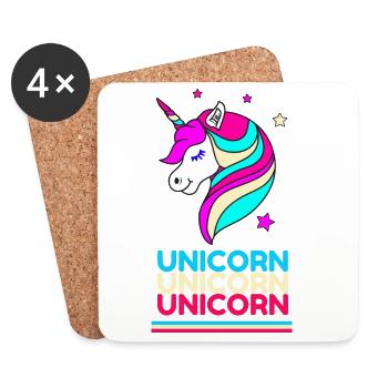 Licorne Licorne Licorne - Dessous de verre (lot de 4) - blanc - Devant