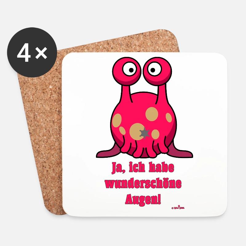 Wunderschöne Augen - Untersetzer (4er-Set) - Weiß