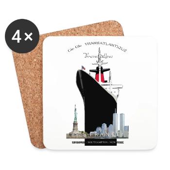 LINER FRANKREICH NEW YORK Louis RUNEMBERG © Adagp - Untersetzer (4er-Set) - Weiß - Vorne